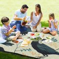 thumbnail image 4 of Crows Leaves Beach Blanket Outdoor Picnic Blanket 78"x 78" Waterproof Foldable for Beach Camping Travel Hiking Grass Lawn Park, 4 of 5