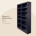 thumbnail image 2 of Concepts in Wood 12 Shelf Double Wide Wood Bookcase, 84 inch Tall - Espresso Finish, 2 of 7