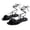 Black, variant on Women's Flat Sandals Round Open Toe Sandals Ankle Wrap Straps Rubber Non-slip Outsole Lightweight Comfortable for Vacation Beach Party