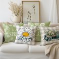 thumbnail image 3 of Throw Pillow Covers 18x18 inch Set of 4,Spring Summer Daisy Flower Couch Pillow Covers,Modern Decorative Pillow Covers for Home Square Pillowcases Green, 3 of 6