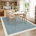 thumbnail image 2 of Garvee 10'x14' Modern Bordered Area Rug Geometric Carpet with Non Slip Backing, Contemporary Cross Motifs Dot Rug Washable Rug for Living Room Bedroom Home Decor, Blue, 2 of 10