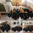 thumbnail image 5 of Round Area Rugs Collection 6 Ft, Christmas Black Non-Slip Residential Carpet, Winter Snowman Xmas Pine Branch Cardinal Bird Indoor Crawling Mats Runner Rugs for Living Room/Dining Room/Bedroom, 5 of 8