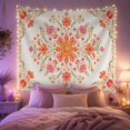 thumbnail image 2 of Symmetrical Floral Mandala on Pale Blue, Serene Boho for Art Lovers, Beautiful Floral Wall Decor, Housewarming Gift, Tapestry Wall Hanging for Bedroom and Living Room, 2 of 7