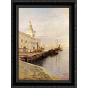 View Of Venice (The Dogana) 19x24 Black Ornate Wood Framed Canvas Art by Stewart, Julius LeBlanc