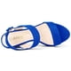 thumbnail image 4 of Sandalias Talón Abierto Plataforma Talón Grueso Para Mujeres Azul Profundo 38, 4 of 7