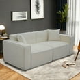 thumbnail image 3 of Modern Teddy Velvet 2-3 Seat Mid Century Sofa, 220×80×75cm, Exquisite Upholstered Loveseat with Full Foam Compression, 3 of 17