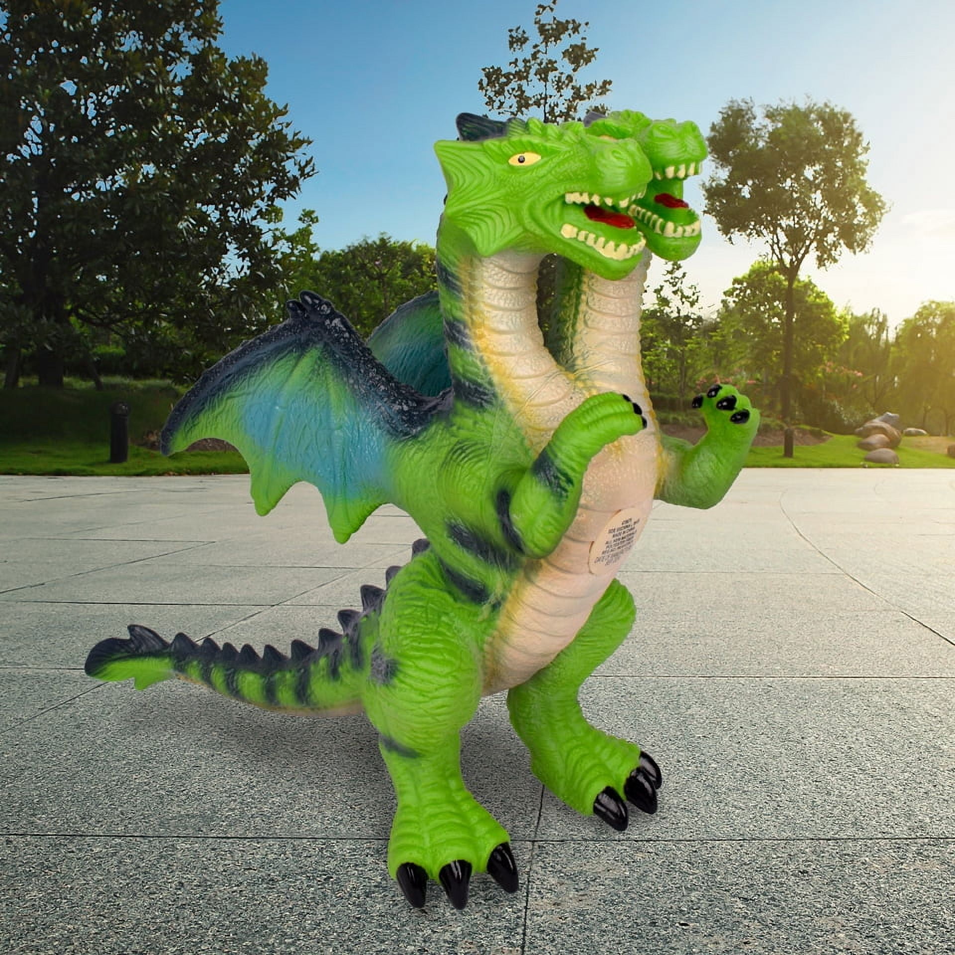 Wild Earth Jumbo 2 Headed Dragon - Large Green Playground Figure