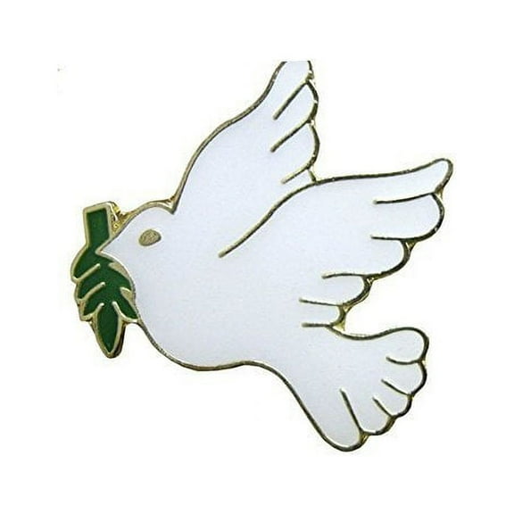 White Dove with Olive Branch Lapel Pin Pack of 12