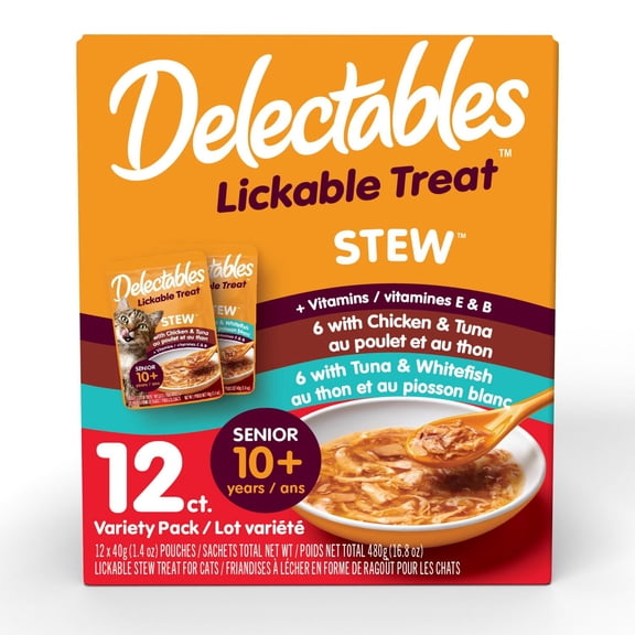 Delectables Stew Senior Cat Treats Variety 12 Pack
