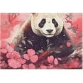 thumbnail image 4 of SKYSONIC Bathroom Rug Mats Panda Red Flower Print, Fluffy Plush Absorbent Bath Rugs Carpet with Non Slip Bottom for Bathroom Floor Toilet Tub and Shower, 4 of 7