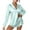 Mint Green, variant on LYXSSBYX Womens Pajama Sets Women's Fashion Loose Casual V-Neck Stripe Long Sleeve Tops+Shorts Shirt Pajama Sets