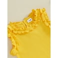 thumbnail image 6 of Suealasg Little Girl Summer 2Pcs Outfits Set Sleeveless Round Neck Ribbed Tank Tops Daisy Shorts 1T 2T 3T 4T Toddler Baby Girl Beach Party Clothes, 6 of 7