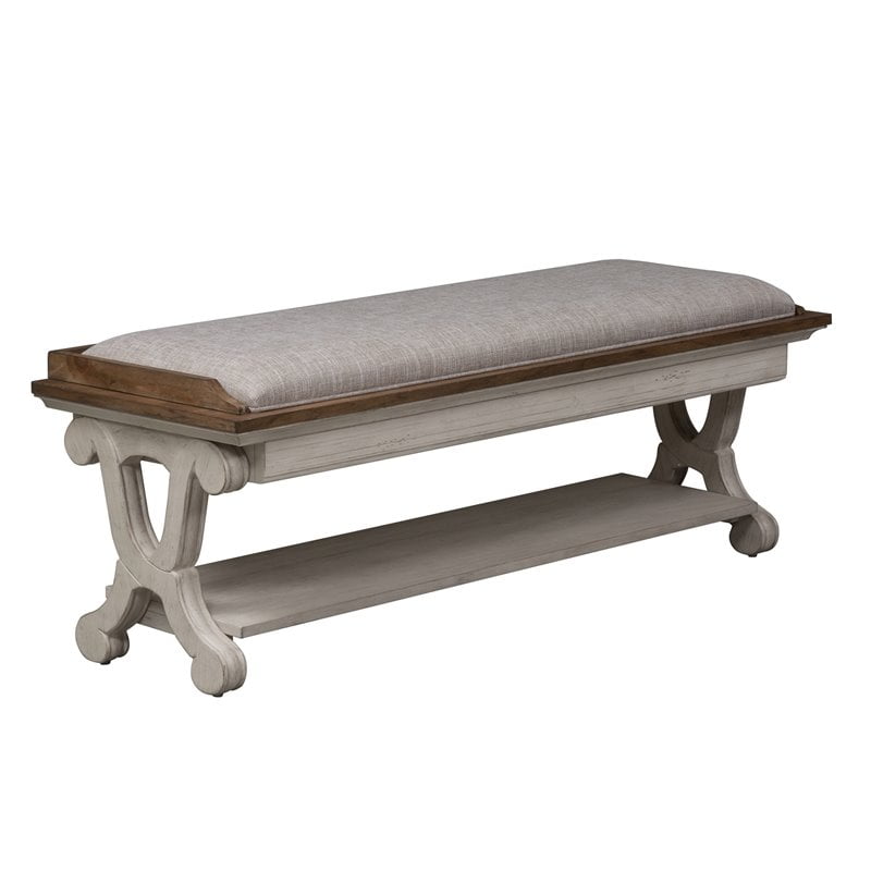 Farmhouse Reimagined White Bed Bench