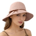 thumbnail image 2 of TRUBKH Sunhat Women with Band for Men Women Hat Adjustable Mesh Hat Outdoor Hat Straw Hat Oversized Beach Hat Shapeable Brim Travel Straw Cap Lightweight Hat Summer Boho Hat Pink A, 2 of 5