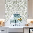thumbnail image 4 of Farmhouse Floral Swag Curtain Valance for Windows, Light Green Pastoral Botanical Country Rustic Window Treatments Short Swag Topper for Kitchen Windows Bathroom Bedroom, 36"x45", 4 of 8