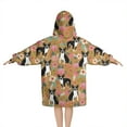 thumbnail image 2 of Boston Terrier and Flower Blanket Hoodies for Kids 6-13YR Oversize Wearable Blanket Hoodies for Boys Girls Teens, 2 of 7