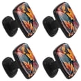 thumbnail image 2 of 4 Pcs Square Cabinet Handle Drawer Pulls Thanksgiving Leaves Knobs with Screws Furniture Office Cabinet Knob Decoration, 2 of 7