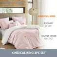 thumbnail image 4 of 3PC Pink/White Reversible Duvet Cover & Sham Set (Comforter not Included), King/Cal King, 4 of 6