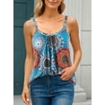 thumbnail image 4 of Charmo Womens Flowy Pleated Camisole Built in Bra Adjustable Straps Loose Tank Tops S-3XL, 4 of 6