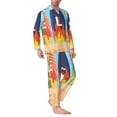thumbnail image 2 of Honeii Hello Summer3 Pattern Mens Pajamas Set,2pcs Men's Lounge Long Sleeve Sleep Shirt and Pajama Bottoms Sleepwear Set,Mens Pjs Sets-Small, 2 of 7