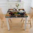 thumbnail image 3 of nygtbtfer Colorful Truck  Tablecloth, Fitted Table Cover with Elastic for  Tables, Farmhouse Watercolor Rainbow Love Heart Table Cloth Outdoor Dinning Party Tablecloths, 3 of 7