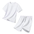 thumbnail image 4 of SOOMLON Young Mens Workout Sets Big and Tall Crew Neck Viscose Shirts Lightweight Shorts Short Sleeve Clothing Set, 4 of 6