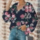 thumbnail image 4 of Blusa de camiseta estampada de manga larga con cuello redondo informal a la moda para mujer Pompotops  FGAJ14472, 4 of 8