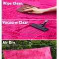 thumbnail image 5 of Jakolive 8x10 Rose red Fluffy Shag Rug - Thick Ultra Soft Plush Fuzzy Carpet with Non Slip Base, Sound-Absorbing , Warm, Cozy Furry Floor Covering for Bedroom, Living Room, Kids' Nursery, Dorm Room, 5 of 5