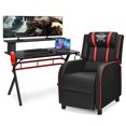 thumbnail image 1 of Costway Gaming Desk & Chair Set 48" Computer Desk & Massage Recliner Chair Black + Red, 1 of 3