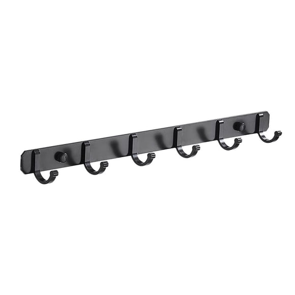 1Pc Hook Wall Rack Bathroom Hook Towels Hook Hanger Home Room Row Hook (Black)