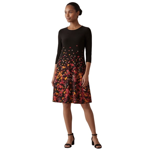 Jessica London Women's Plus Size Stretch Knit Three-Quarter Sleeve T-Shirt Dress