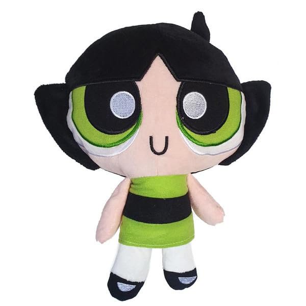 Cnrplat Powers Movie Puffs Doll Dibujos animados Juego Felpa Lindo Anime Juguete Los mejores regalos para fanáticos Muñeca para niños 8'' (Powers Movie Puff Plush 8'' Black Hair)