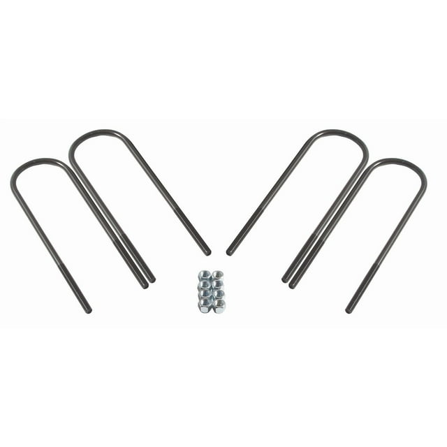 Skyjacker Suspensions Axe à Ressort en U Kit U9B8R Longueur 16 Pouces; Largeur 3 1/2 Pouces; Taille du Filetage 5/8 Pouce; Rond; Inclut 4 Boulons en U et 8 Écrous de Verrouillage en Nylon