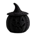thumbnail image 3 of Halloween Woven Seagrass Pumpkin with Witch Hat Lid , Halloween Decorations Indoor Fall Decor & Horror Decor, Halloween Witch Lamp Lantern for Home Shelf Mantel Display, 6.3 Inch, 3 of 9