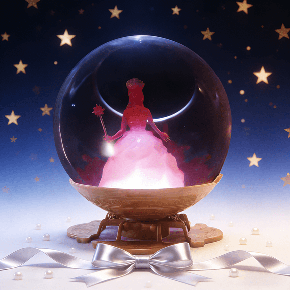 6.69" Princess Animated Popcorn Bucket - with Led Lights Clear Dome & Decorative Base, Snack Holder for Movie Nights, Events & Gifting