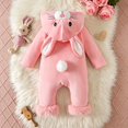 thumbnail image 5 of RUINIXCW Baby Bunny Cute Long Sleeve Zip Up Hooded Romper Warm Infant Jumpsuit Halloween Outfit, 5 of 8