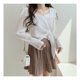 thumbnail image 3 of Camisa de mujer con cordones suave transpirable Puff manga larga blusa camisa Tops para primavera y otoño, 3 of 8