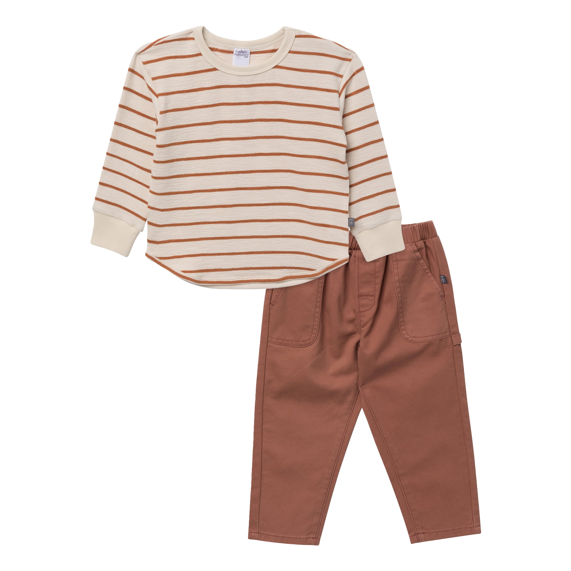 Modern Moments by Gerber Toddler Boy Long Sleeve Top and Pant Set, Sizes 12M-5T
