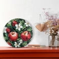 thumbnail image 2 of Yayeee 10" Wall Clock Battery Operated Quartz Round Silent Non-Ticking Home Decor, Red Apple Pattern, 2 of 6
