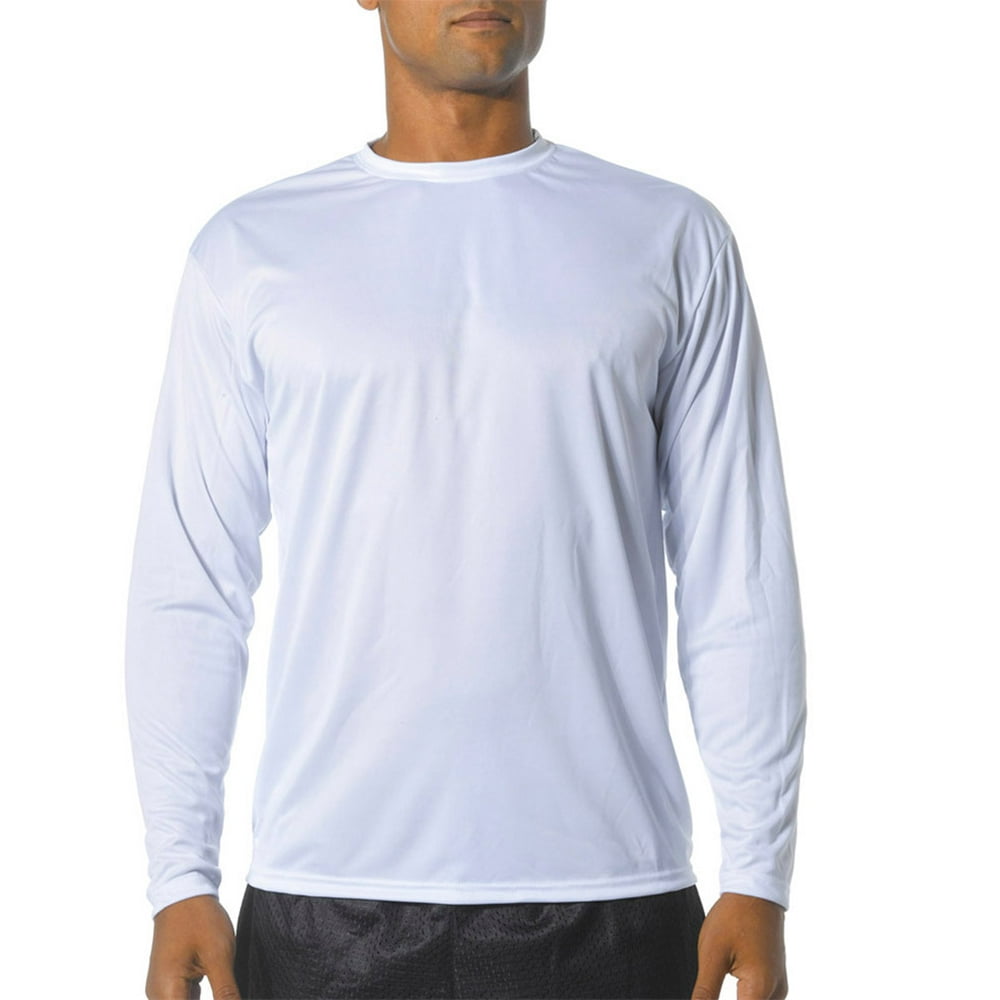 A4 - A4 Apparel N3253 Men's Textured Tech Long-Sleeve T-Shirt - White ...