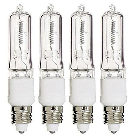 4 Pcs of 100 Watt E11 Base Mini Candelabra, Halogen Light Bulb, 120 Volts, 120V