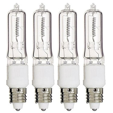 4 Pcs of 100 Watt E11 Base Mini Candelabra, Halogen Light Bulb, 120 Volts, 120V