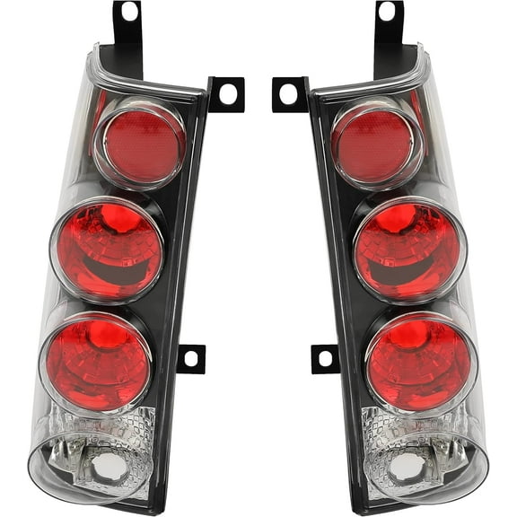 Kojem Tail Lights Assembly Pair for 1996-2002 GMC Savana Chevy Express 1500/2500/3500 Van Replacement Black Housing Clear Lens
