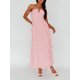 thumbnail image 4 of Lucakuins Vestido largo halter sin mangas con volantes y fruncido de gasa para mujer, vestido de vacaciones en la playa Lucakuins  moda, 4 of 7