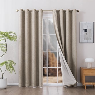 PHOENIGON 100% Blackout Shield Linen Blackout Curtains for Bedroom