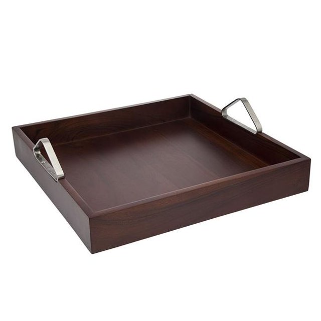 Godinger 64543 Element Acacia & Server Stand Square Tray
