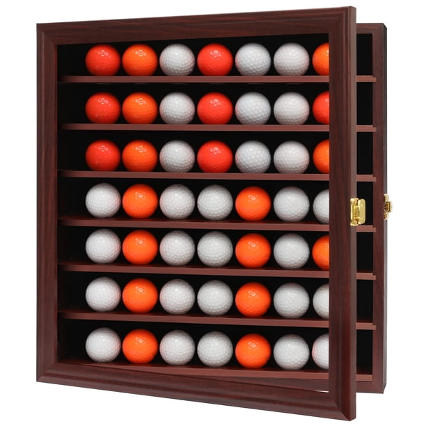 Zmiky 49 Vitrina de Pelotas de Golf Gabinete de Pared Estante de exhibición de Pelotas de Golf Regalo de Golf para Coleccionables entusiastas del Golf con Puerta acrílica de protección UV del 98% (Cao