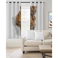 thumbnail image 2 of Funny Tigers Blackout Curtains for Bedroom Living Room Darkening Curtains 84 Inch Length 2 Panels Set Cute Art Fun Lovely Animals on Toilets Window Curtain Window Treatment Grommet Drapes 52"x84", 2 of 9