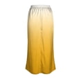thumbnail image 7 of Uscallm Women's Maxi Satin Gradient Boho Casual Flowy Long Holiday Skirt Lightweight Pleated A-Line Beach Skirt, Yellow S, 7 of 7