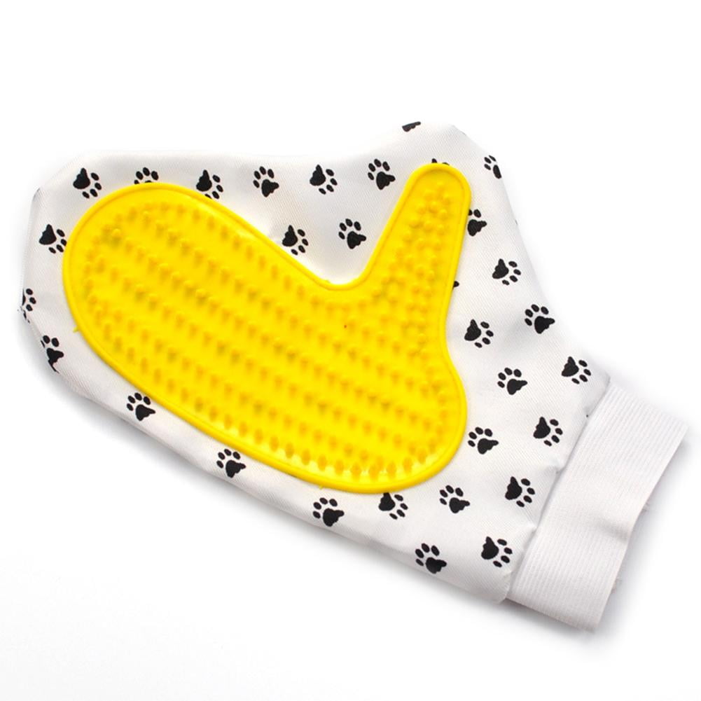 Evelots Pet Grooming Glove Brush For Dogs Yellow